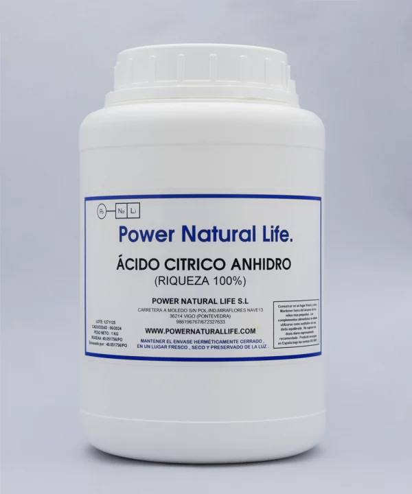 Bote de ácido cítrico anhidro Power Natural Life