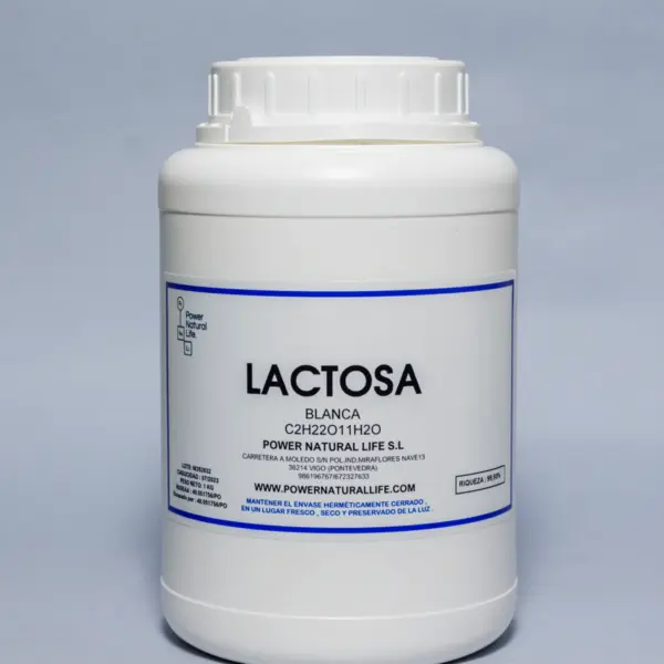 Bote de 1Kg de lactosa blanca Power Natural Life