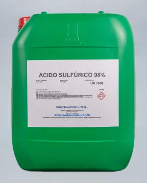 Garrafa de ácido sulfúrico 98% Power Natural life