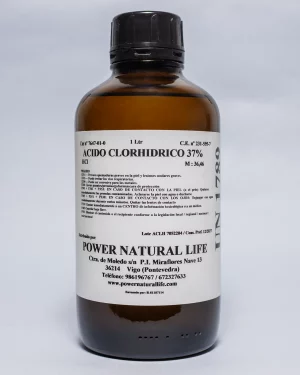 Envase de ácido clorhídrico 37% Power Natural Life