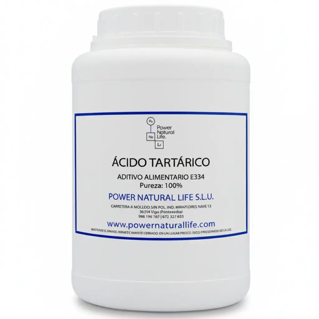 Envase de 1 kg de Ácido Tartárico en polvo