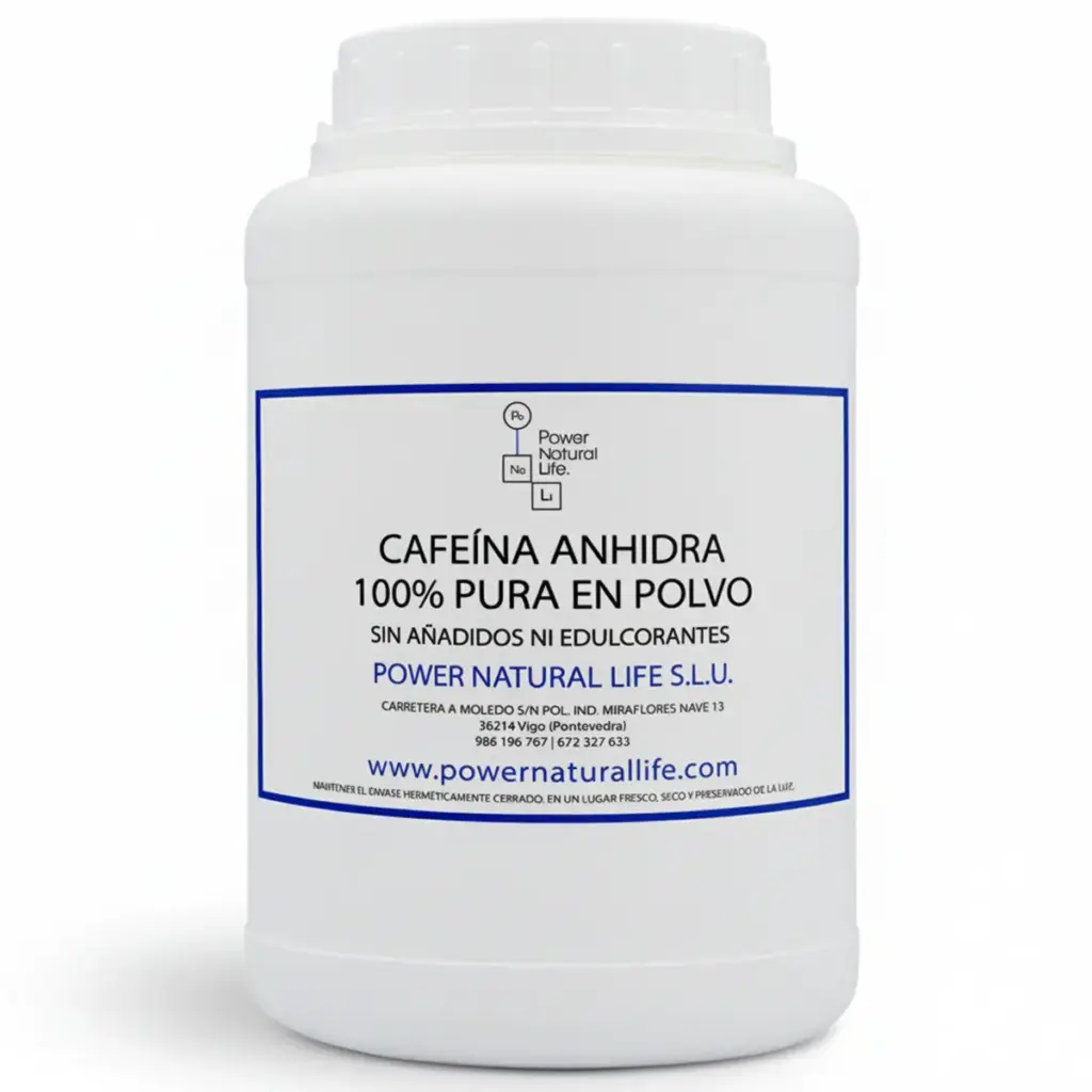 Envase de 1 kg de Cafeín Anhidra en polvo