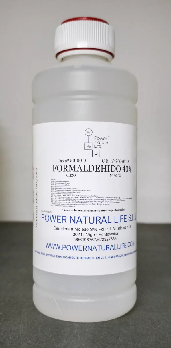 Envase de formol 40% Power Natural Life