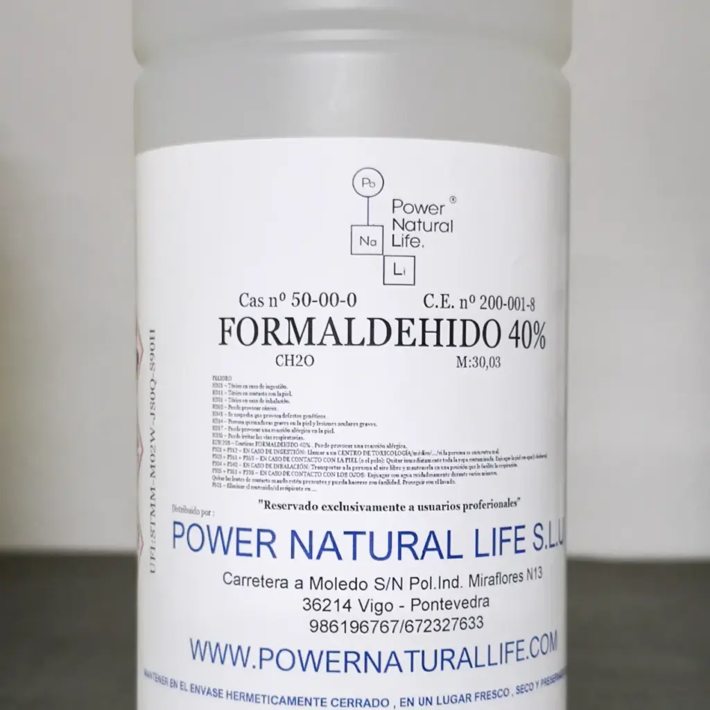 Envase de formol 40% Power Natural Life