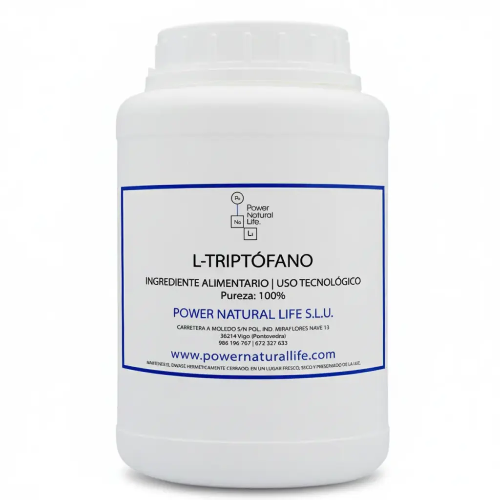 L-triptófano en polvo en envase de 1 kg de polietileno